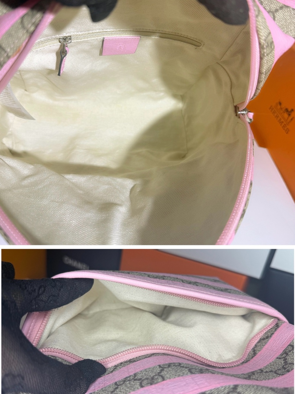 GUCCI w/COA Euc Kids Striped GG Supreme Canvas Backpack - Picture 17 of 17